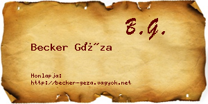 Becker Géza névjegykártya